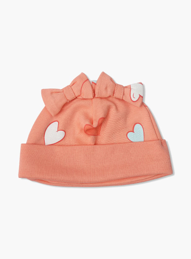 FS MINI KLUB Girls Printed Caps Pack of 2