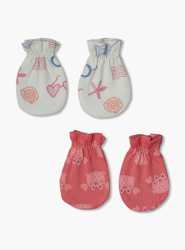 FS MINI KLUB Girls Printed Mittens - Pack of 2