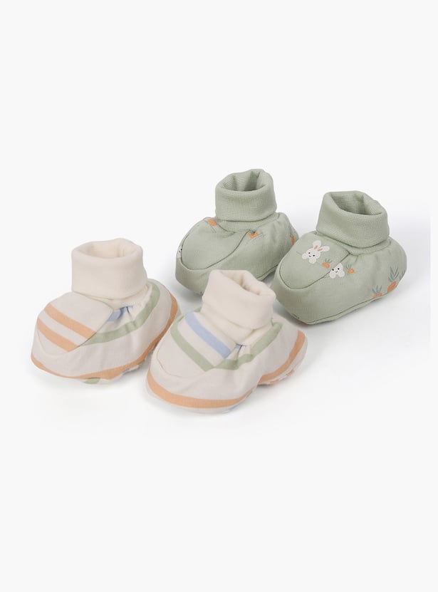 FS MINI KLUB Girls Printed Booties Pack of 2