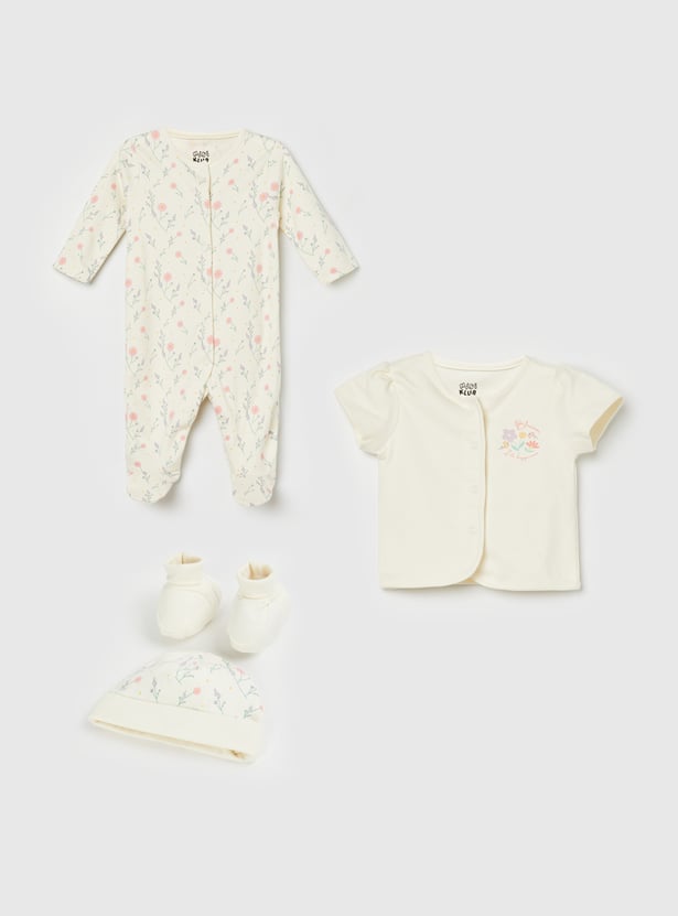 FS MINI KLUB Girls Floral Print Gift Set - Pack of 4