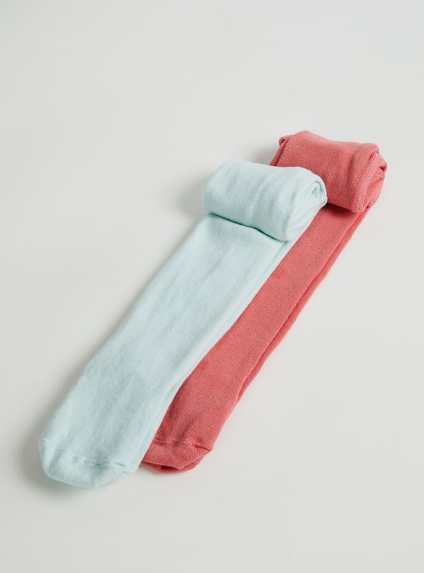 FS MINI KLUB Girls Solid Leggings - Pack of 2