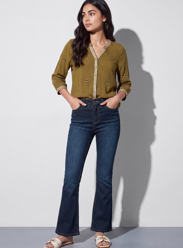 FAME FOREVER Solid Bootcut Jeans
