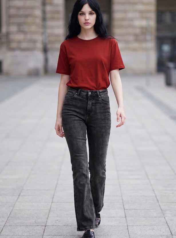 FAME FOREVER Solid Bootcut Jeans