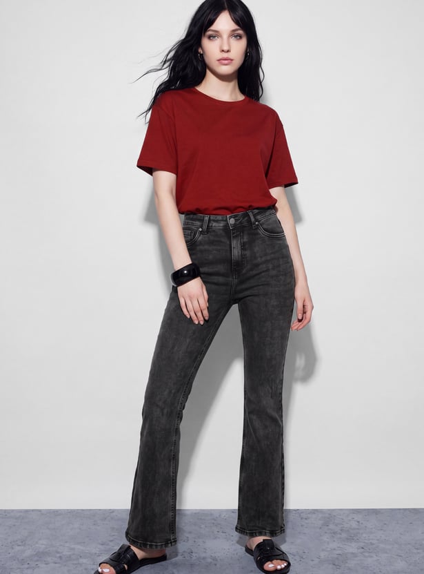FAME FOREVER Solid Bootcut Jeans