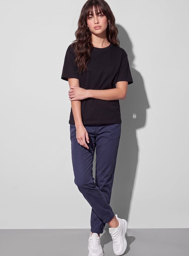 FAME FOREVER Drawstring Solid Joggers