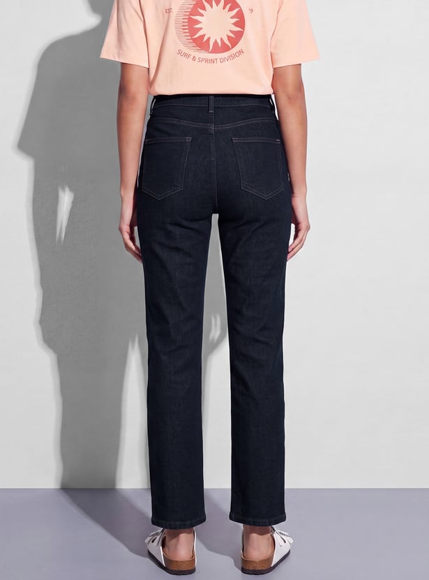 FAME FOREVER Solid Straight Fit Jeans