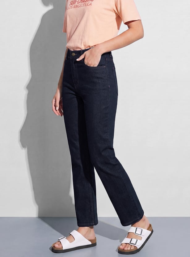 FAME FOREVER Solid Straight Fit Jeans