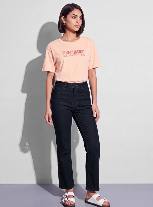 FAME FOREVER Solid Straight Fit Jeans