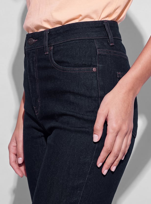 FAME FOREVER Solid Straight Fit Jeans