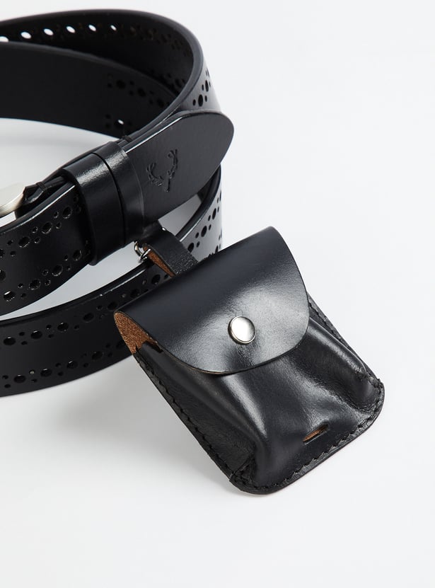 ALLEN SOLLY Perforated Leather Belt