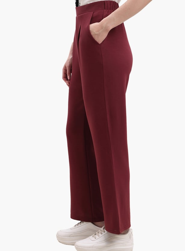 VERO MODA Solid Pleated Trousers