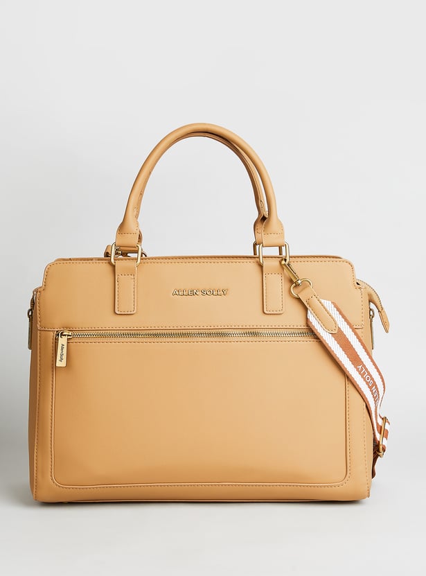 ALLEN SOLLY Solid Laptop Bag with Pouch