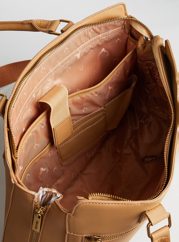 ALLEN SOLLY Solid Laptop Bag with Pouch