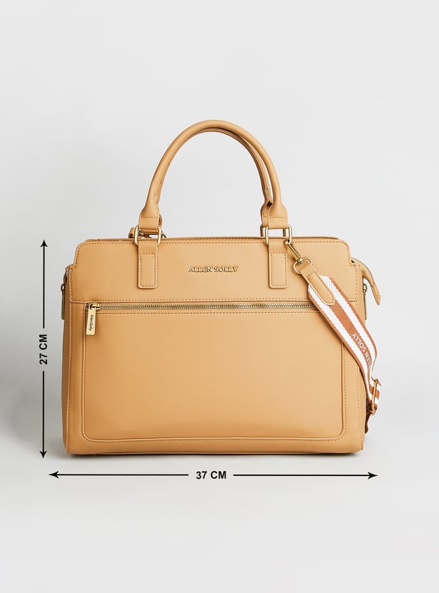 ALLEN SOLLY Solid Laptop Bag with Pouch