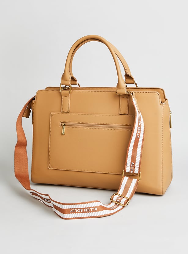 ALLEN SOLLY Solid Laptop Bag with Pouch