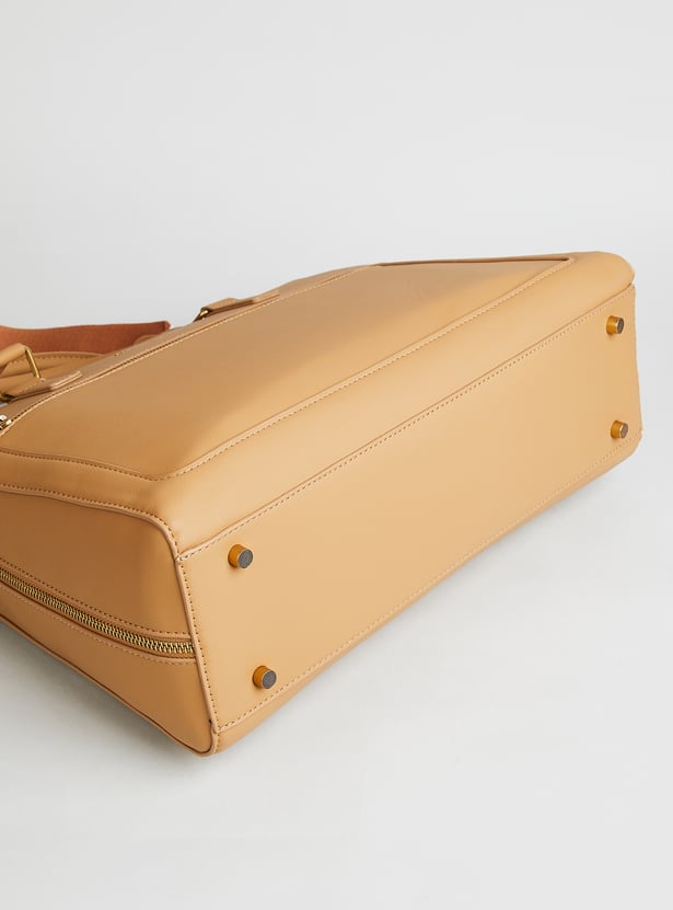 ALLEN SOLLY Solid Laptop Bag with Pouch