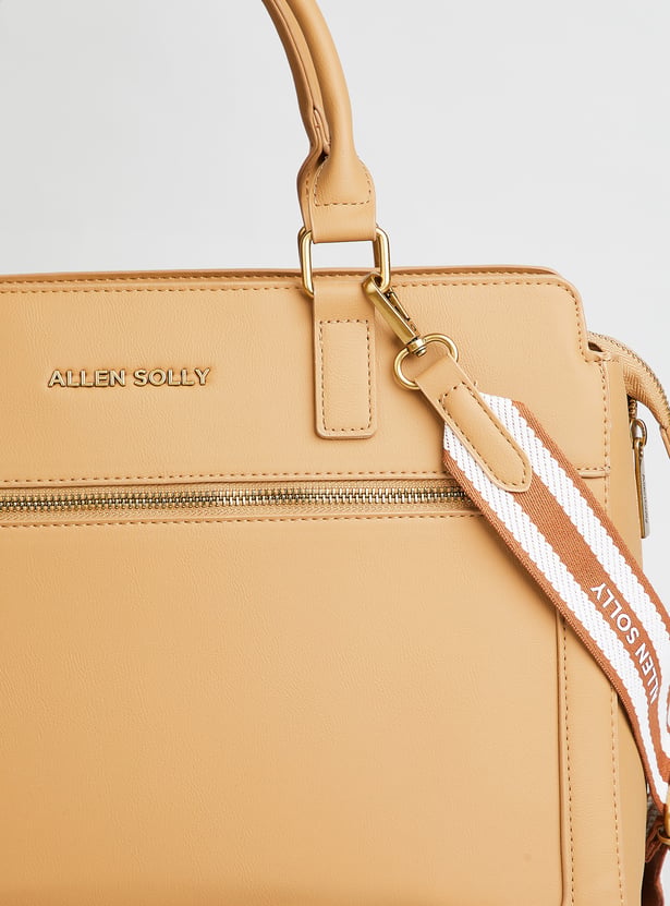 ALLEN SOLLY Solid Laptop Bag with Pouch