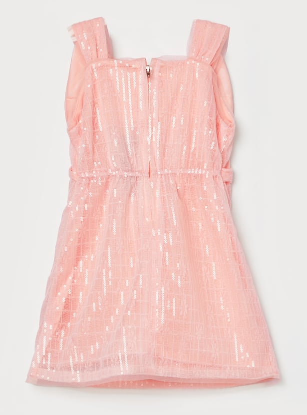 PEPPERMINT Girls Embellished Bow Detail Dress