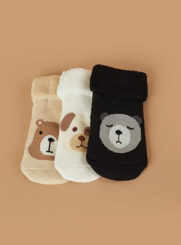 FAME FOREVER Printed Ankle Length Socks - Pack of 3