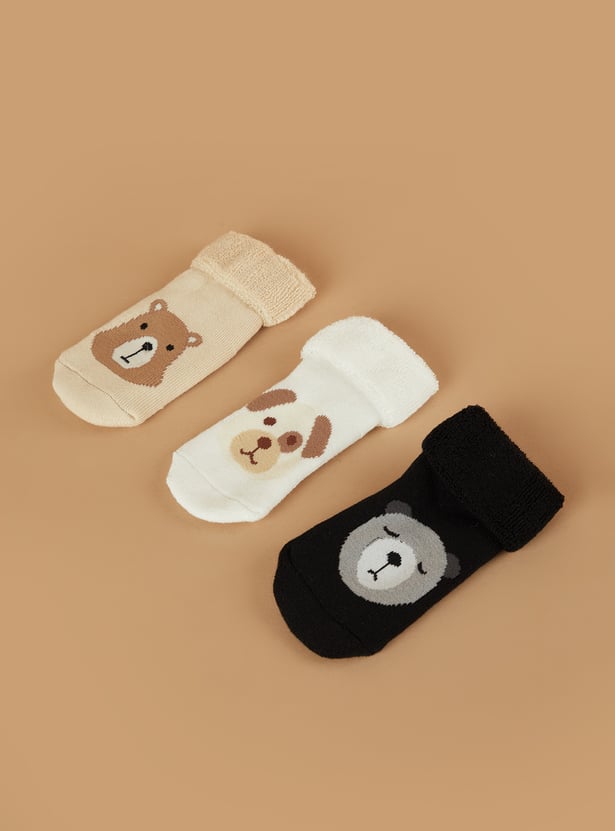 FAME FOREVER Printed Ankle Length Socks - Pack of 3