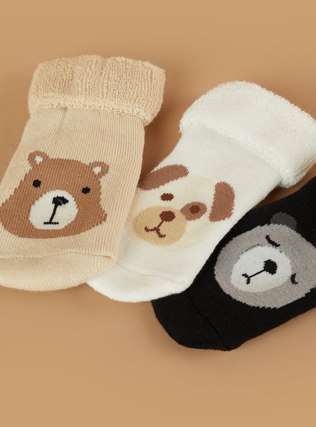 FAME FOREVER Printed Ankle Length Socks - Pack of 3