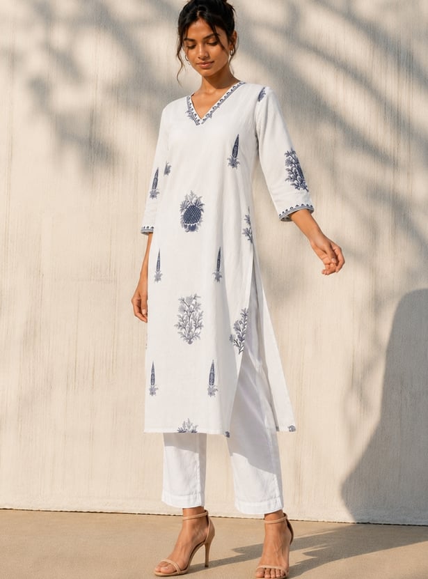 MELANGE Ethnic Motif Straight Kurta