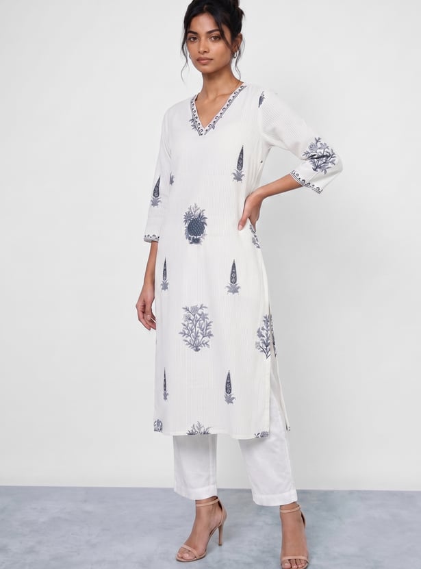 MELANGE Ethnic Motif Straight Kurta