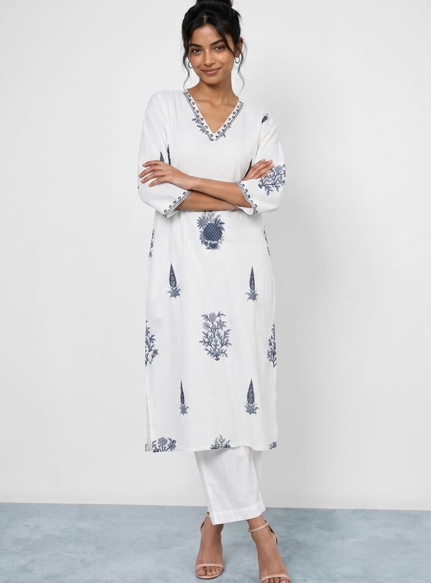 MELANGE Ethnic Motif Straight Kurta