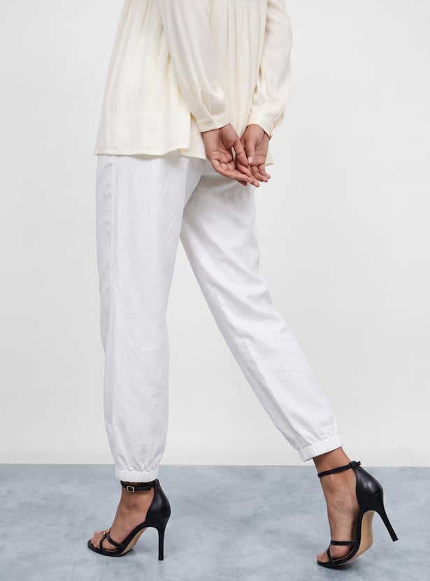 MELANGE Solid Straight Pants