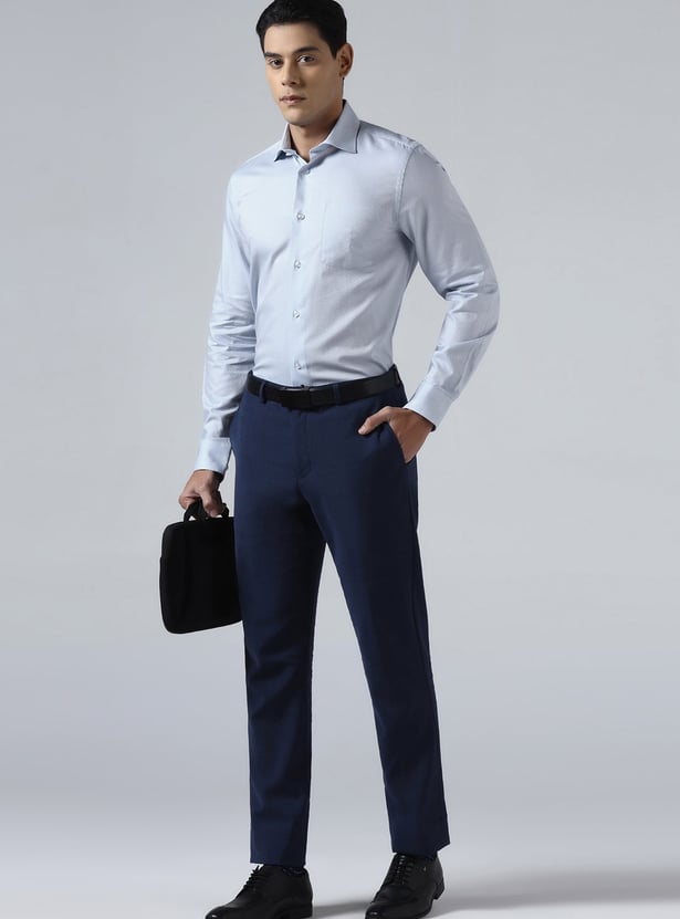 BLACKBERRYS Textured Slim Fit Formal Shirt