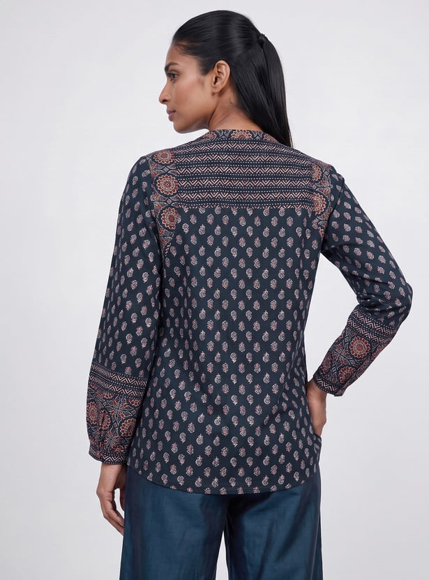 MELANGE Ethnic Motif Print Top