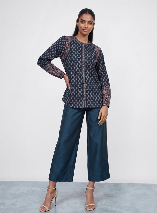MELANGE Ethnic Motif Print Top