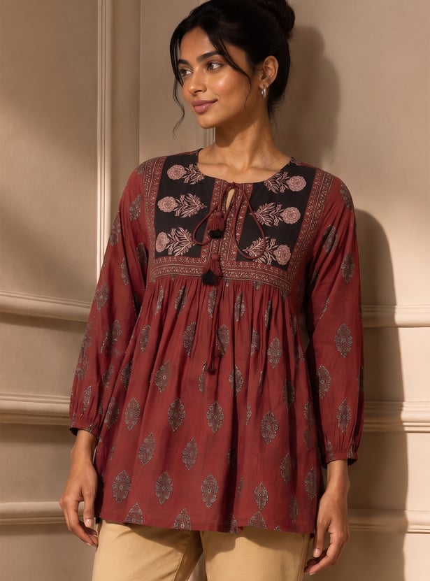 MELANGE Ethnic Motif Top