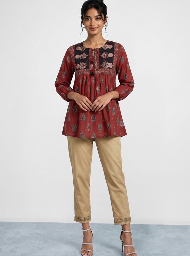 MELANGE Ethnic Motif Top