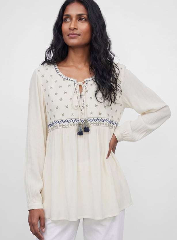 MELANGE Embroidered Top