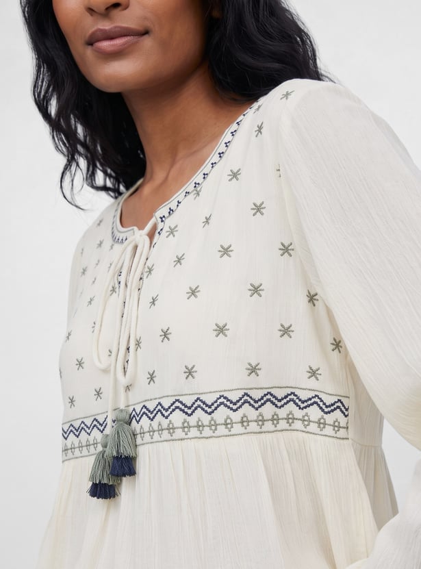 MELANGE Embroidered Top