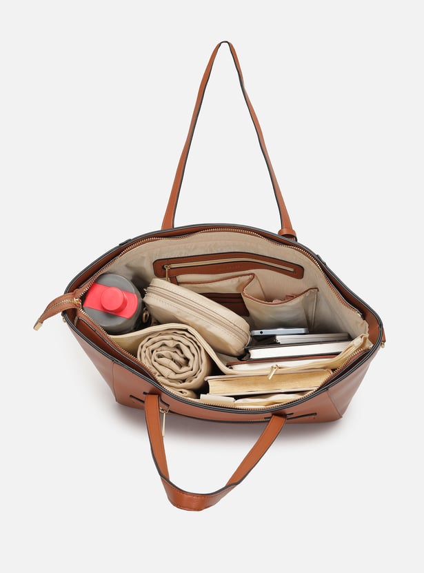 VAN HEUSEN Textured Shoulder Bag with Pouch
