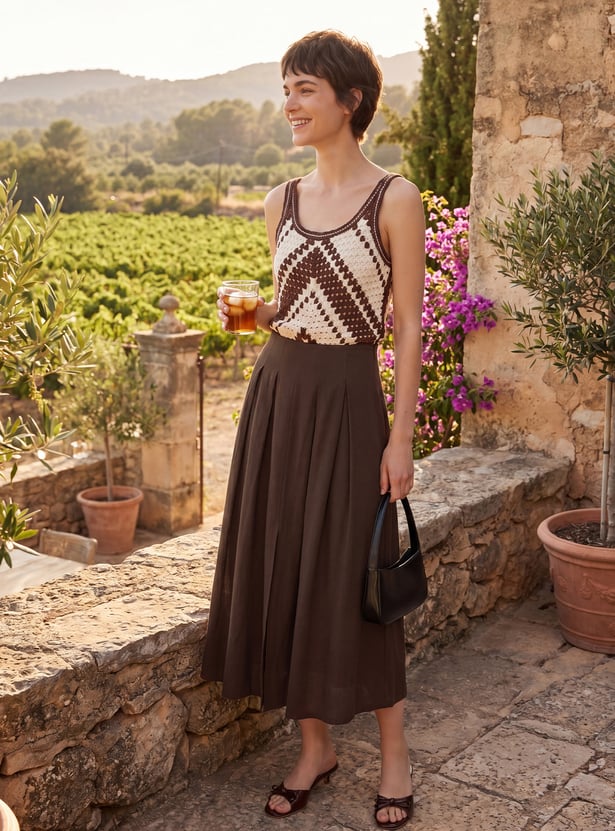 CODE Solid Midi Skirt