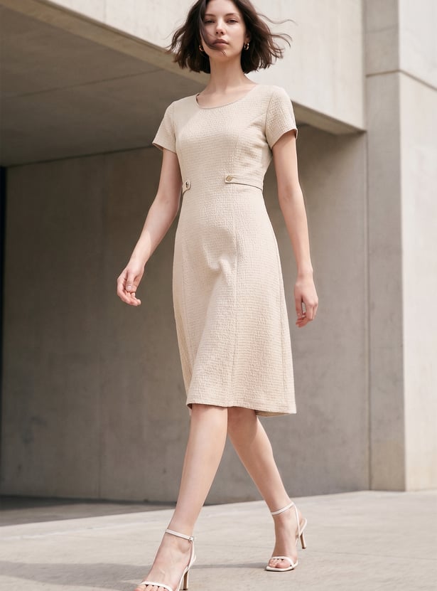 CODE Self Design Sheath Dress