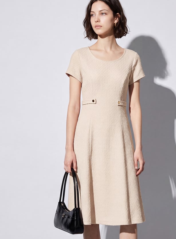 CODE Self Design Sheath Dress