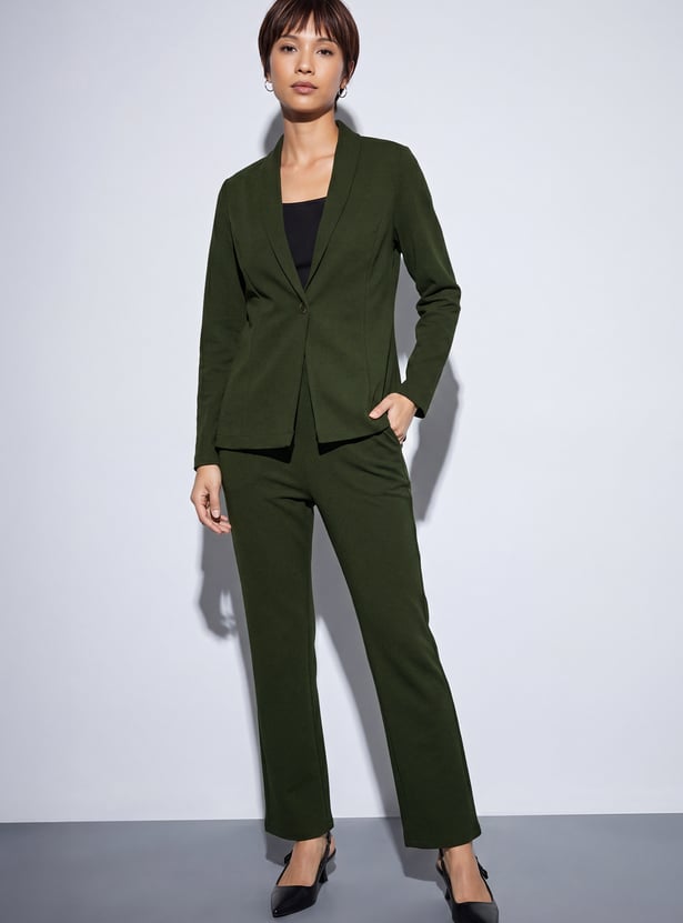 CODE Solid Flat Front Trousers