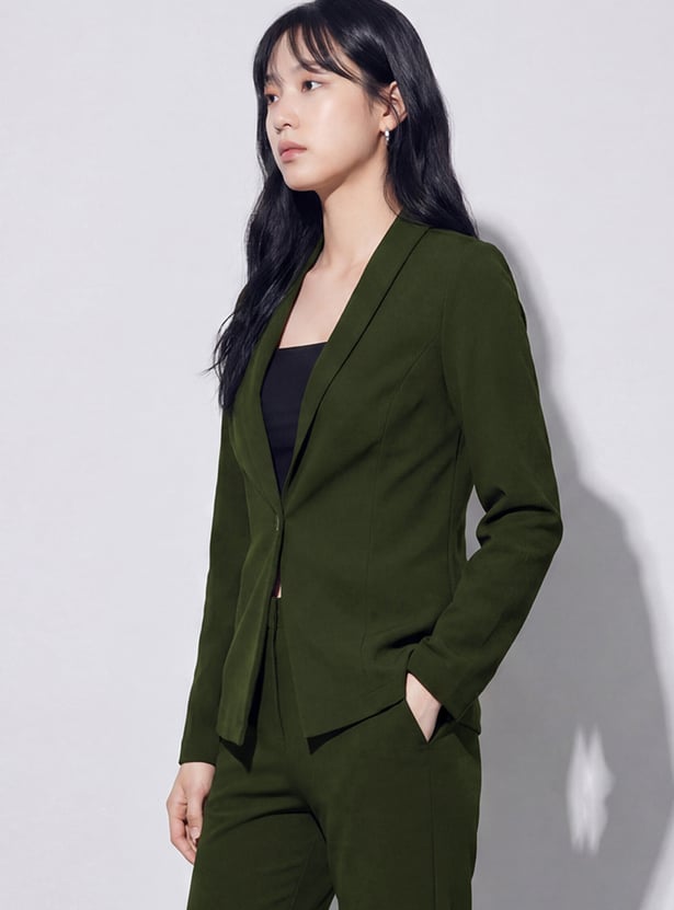CODE Solid Single Breasted Blazer