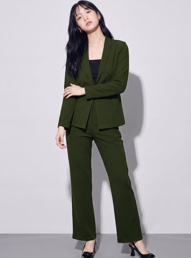CODE Solid Single Breasted Blazer