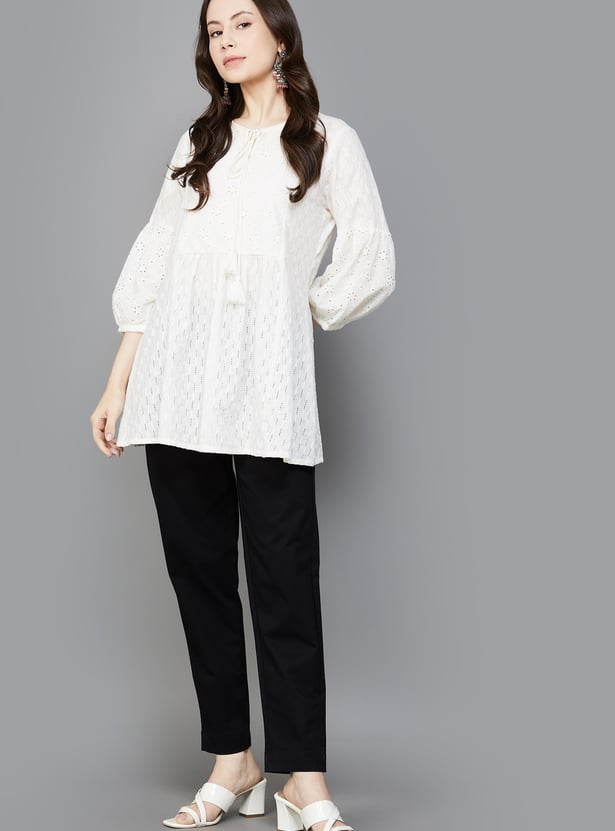 GO COLORS Solid Straight Pants