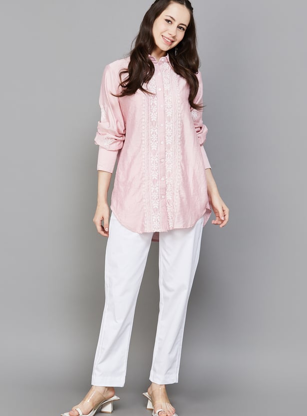 GO COLORS Solid Straight Pants
