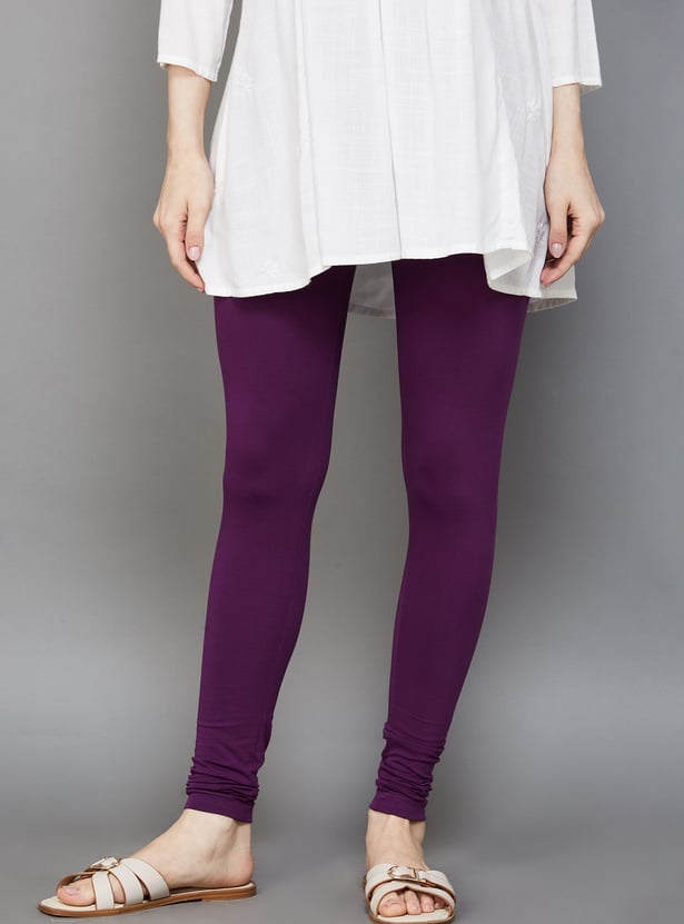 GO COLORS Solid Leggings