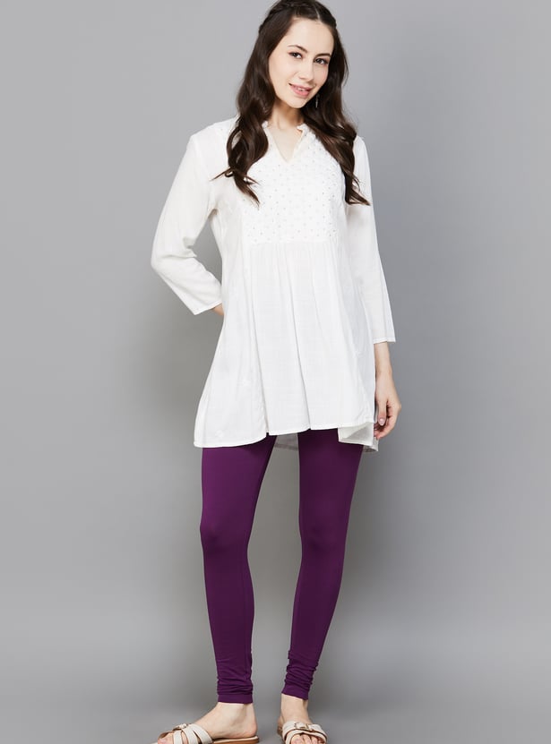 GO COLORS Solid Leggings