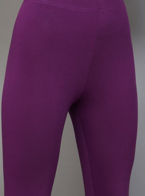 GO COLORS Solid Leggings