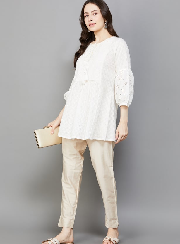 GO COLORS Solid Straight Pants