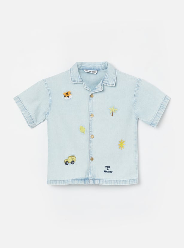 FAME FOREVER Boys Embroidered Shirt